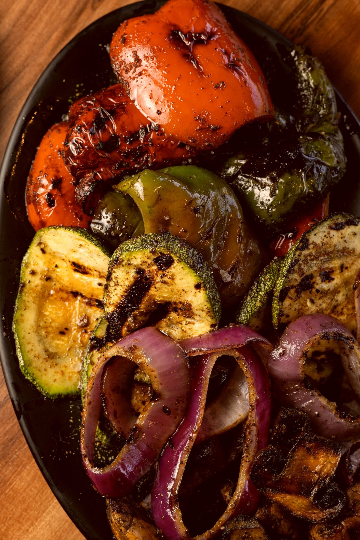 Vegetales asados al carbón
